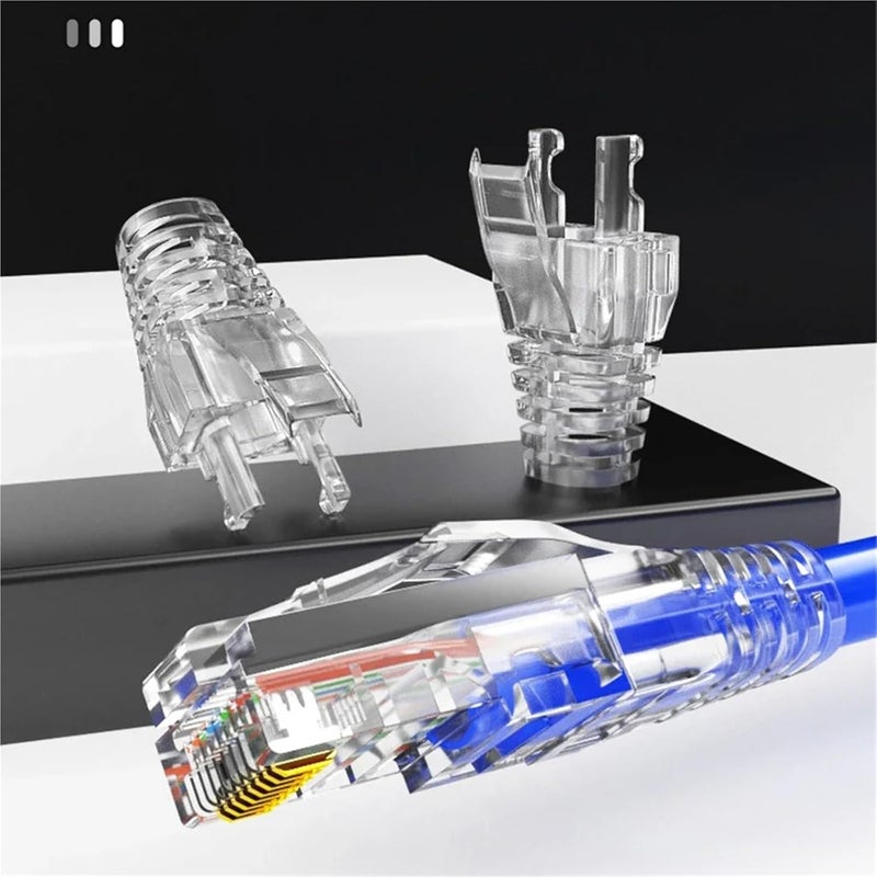 Red RJ45 CAT6 Ethernet Cable Strain Relief Boots 350 Pcs Connector Cover - Image 5
